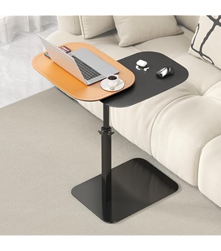 C Table End Table Adjustable Height, Laptop Table for Couch, 360°Swivel TV Tray, Coffee Side Table